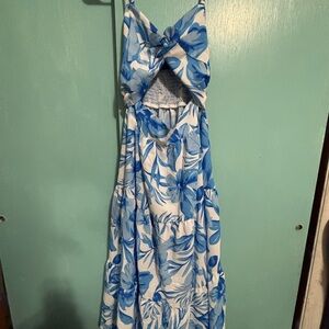 SHEIN Blue and White Floral Dress